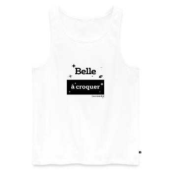 belle à croquer (ou à mordre) - Débardeur bio Premium Homme - blanc - Devant - Michal (187cm)