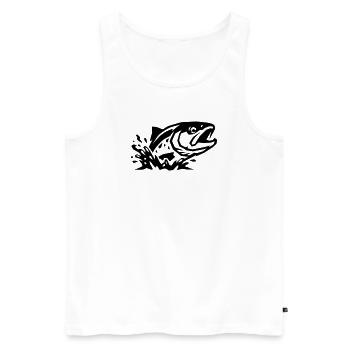 Poisson sauteur Pêche Pêche Poisson prédateur - Débardeur bio Premium Homme - blanc - Devant - Michal (187cm)