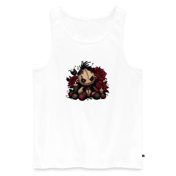 Gothic Voodoo Puppe mit Rosen und Kerzen - Männer Premium Bio Tank Top - Weiß - Vorne - Michal (187cm)