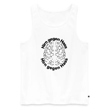 HIRN GEGEN HASS FÜR HALTUNG UND GEGEN RECHTE PEACE - Männer Premium Bio Tank Top - Weiß - Vorne - Michal (187cm)