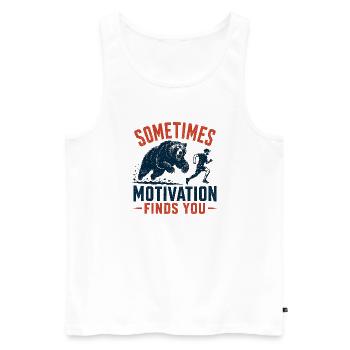 Trail Running - Parfois, la motivation vous trouve - Débardeur bio Premium Homme - blanc - Devant - Michal (187cm)