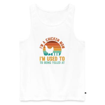 Chicken Mom Mother Rooster Flock Poultry Farmer - Männer Premium Bio Tank Top - Weiß - Vorne - Michal (187cm)
