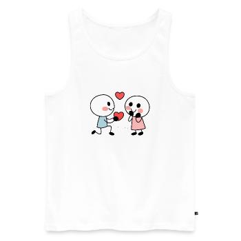 Couple amoureux - Débardeur bio Premium Homme - blanc - Devant - Michal (187cm)