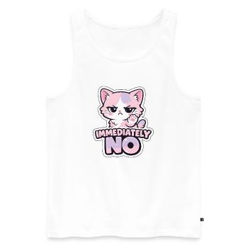 Sassy Katze: Sofort Nein Sticker - Männer Premium Bio Tank Top - Weiß - Vorne - Michal (187cm)