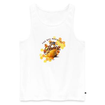 Honey Dream Bee Motif - Men's Premium Organic Tank Top - white - Front - Michal (187cm)