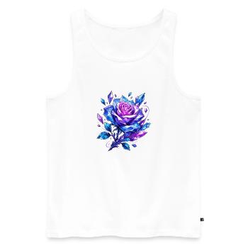 Bleu Rose Couronne - Débardeur bio Premium Homme - blanc - Devant - Michal (187cm)