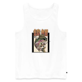 Forellen Angler Japanische Kunst - Männer Premium Bio Tank Top - Weiß - Vorne - Michal (187cm)