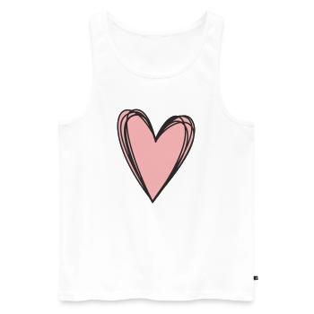 Cœur – Symbole d’amour et de connexion - Débardeur bio Premium Homme - blanc - Devant - Michal (187cm)