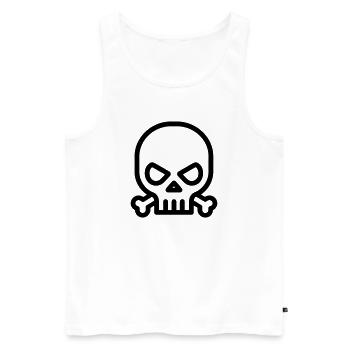 tête de mort pirate - Débardeur bio Premium Homme - blanc - Devant - Michal (187cm)