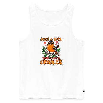 Einfach ein Mädchen, das Pirole liebt. - Männer Premium Bio Tank Top - Weiß - Vorne - Michal (187cm)