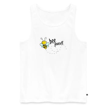 S’il te reste toi-même, abeille qui dit T-shirt - Débardeur bio Premium Homme - blanc - Devant - Michal (187cm)