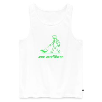 Nerd Witz Entwickler Humor exe ausführen Coder - Männer Premium Bio Tank Top - Weiß - Vorne - Michal (187cm)