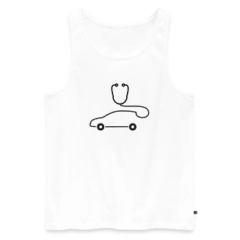 Logo de diagnostic automobile du mécanicien automobile - Débardeur bio Premium Homme - blanc - Devant - Michal (187cm)