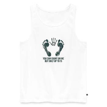 Auf mich ist Verlass, aber nur bis zu einer Armamp - Männer Premium Bio Tank Top - Weiß - Vorne - Michal (187cm)