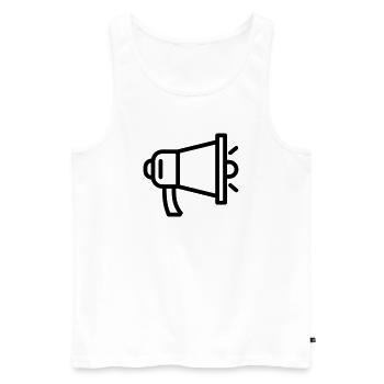 mégaphone - Débardeur bio Premium Homme - blanc - Devant - Michal (187cm)