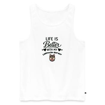  Das Leben Ist Besser Mit Meinem Lappländischer - Männer Premium Bio Tank Top - Weiß - Vorne - Michal (187cm)