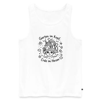 Garden in the head, earth in the heart - Men's Premium Organic Tank Top - white - Front - Michal (187cm)