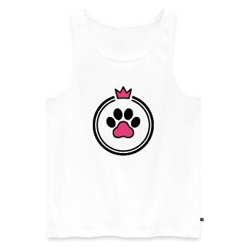 Maman de chien Patte de Cœur Couronne Os de chien - Débardeur bio Premium Homme - blanc - Devant - Michal (187cm)