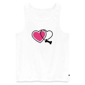  Pfotenabdruck Liebe Hund Knochen Hundemama - Männer Premium Bio Tank Top - Weiß - Vorne - Michal (187cm)