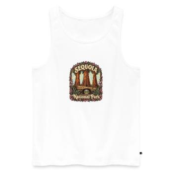 Parc national de Sequoia, États-Unis, randonnée en Californie - Débardeur bio Premium Homme - blanc - Devant - Michal (187cm)