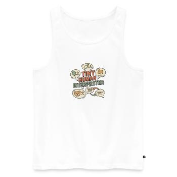Tiny Human Interpreter  - Men's Premium Organic Tank Top - white - Front - Michal (187cm)