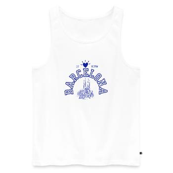 Amour de Barcelone avec la Sagrada Família - Débardeur bio Premium Homme - blanc - Devant - Michal (187cm)