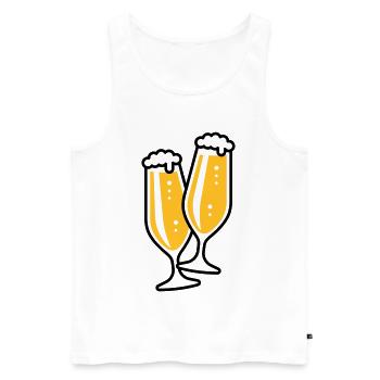 Pilsglas Schlank (Bier / Pils / Biertulpe / 2C) - Männer Premium Bio Tank Top - Weiß - Vorne - Michal (187cm)