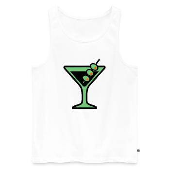 Cocktail Glass Summer Drink Vacances de garçon pour filles - Débardeur bio Premium Homme - blanc - Devant - Michal (187cm)