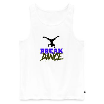 Breakdance Schriftzug Kontrast - Männer Premium Bio Tank Top - Weiß - Vorne - Michal (187cm)