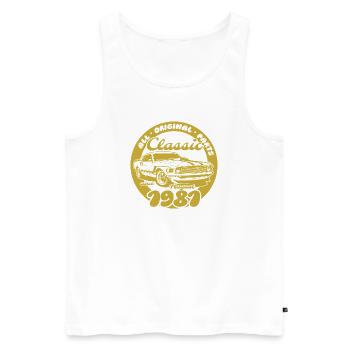 45. Geburtstag - Klassiker Musclecar 08/1981 - Männer Premium Bio Tank Top - Weiß - Vorne - Michal (187cm)