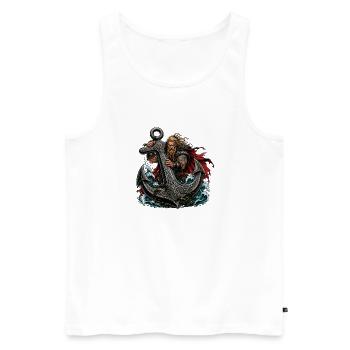 Nordischer Krieger und Stahlanker - Männer Premium Bio Tank Top - Weiß - Vorne - Michal (187cm)