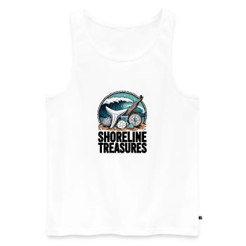 Shoreline Treasures Sonnenuntergang - Männer Premium Bio Tank Top - Weiß - Vorne - Michal (187cm)