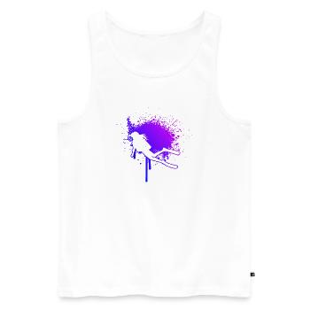 Gift idea for a freediver with Scuba Diving - Men's Premium Organic Tank Top - white - Front - Michal (187cm)