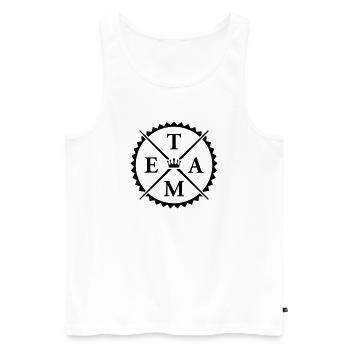 Team - Men's Premium Organic Tank Top - white - Front - Michal (187cm)