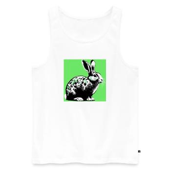 rabbit - Men's Premium Organic Tank Top - white - Front - Michal (187cm)