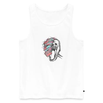 Pastel patchwork elephant - Men's Premium Organic Tank Top - white - Front - Michal (187cm)