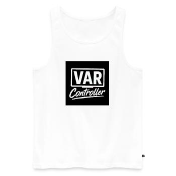 VAR-Controller Retro-Logo - Männer Premium Bio Tank Top - Weiß - Vorne - Michal (187cm)