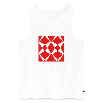 Crimson Diamond Tessellation - Männer Premium Bio Tank Top - Weiß - Vorne - Michal (187cm)