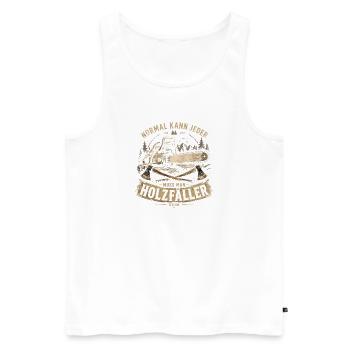 Holzfäller Lebensgefühl Motiv - Männer Premium Bio Tank Top - Weiß - Vorne - Michal (187cm)