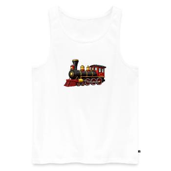 lokomotive - Männer Premium Bio Tank Top - Weiß - Vorne - Michal (187cm)