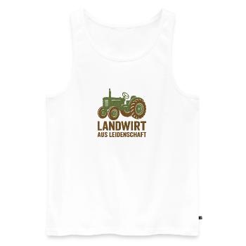 Landwirt aus Leidenschaft - Männer Premium Bio Tank Top - Weiß - Vorne - Michal (187cm)