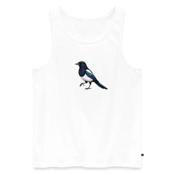 Magpie - Men's Premium Organic Tank Top - white - Front - Michal (187cm)