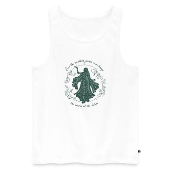 Le Seigneur Des Anneaux Galadriel Avec Citation - Débardeur bio Premium Homme - blanc - Devant - Michal (187cm)