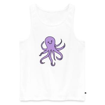Charme de pieuvre violette - Débardeur bio Premium Homme - blanc - Devant - Michal (187cm)