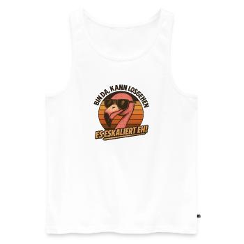 Kann Losgehen Es Eskaliert Eh Flamingo Party - Männer Premium Bio Tank Top - Weiß - Vorne - Michal (187cm)