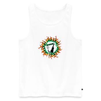 Hoop Flames Tennis - Débardeur bio Premium Homme - blanc - Devant - Michal (187cm)