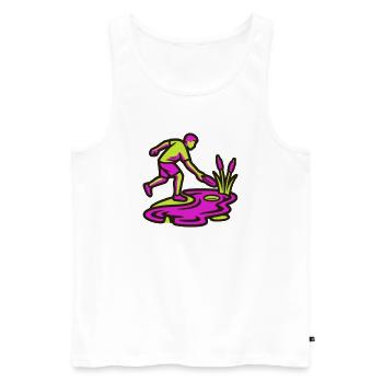Icône des obstacles aquatiques du disc golf - Débardeur bio Premium Homme - blanc - Devant - Michal (187cm)