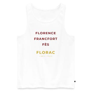 Florac Lozère - Florenz - Frankfurt - Fez - Männer Premium Bio Tank Top - Weiß - Vorne - Michal (187cm)