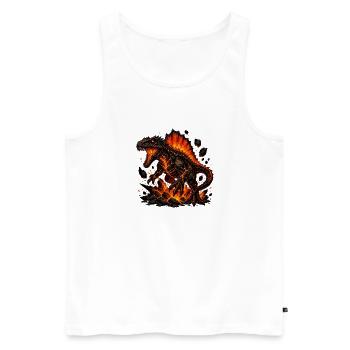 Lava Dinosaur Inferno - Men's Premium Organic Tank Top - white - Front - Michal (187cm)