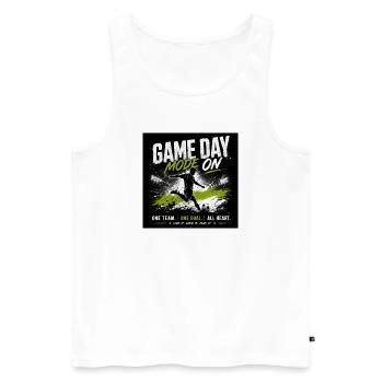 Game Day Mode Active - Men's Premium Organic Tank Top - white - Front - Michal (187cm)